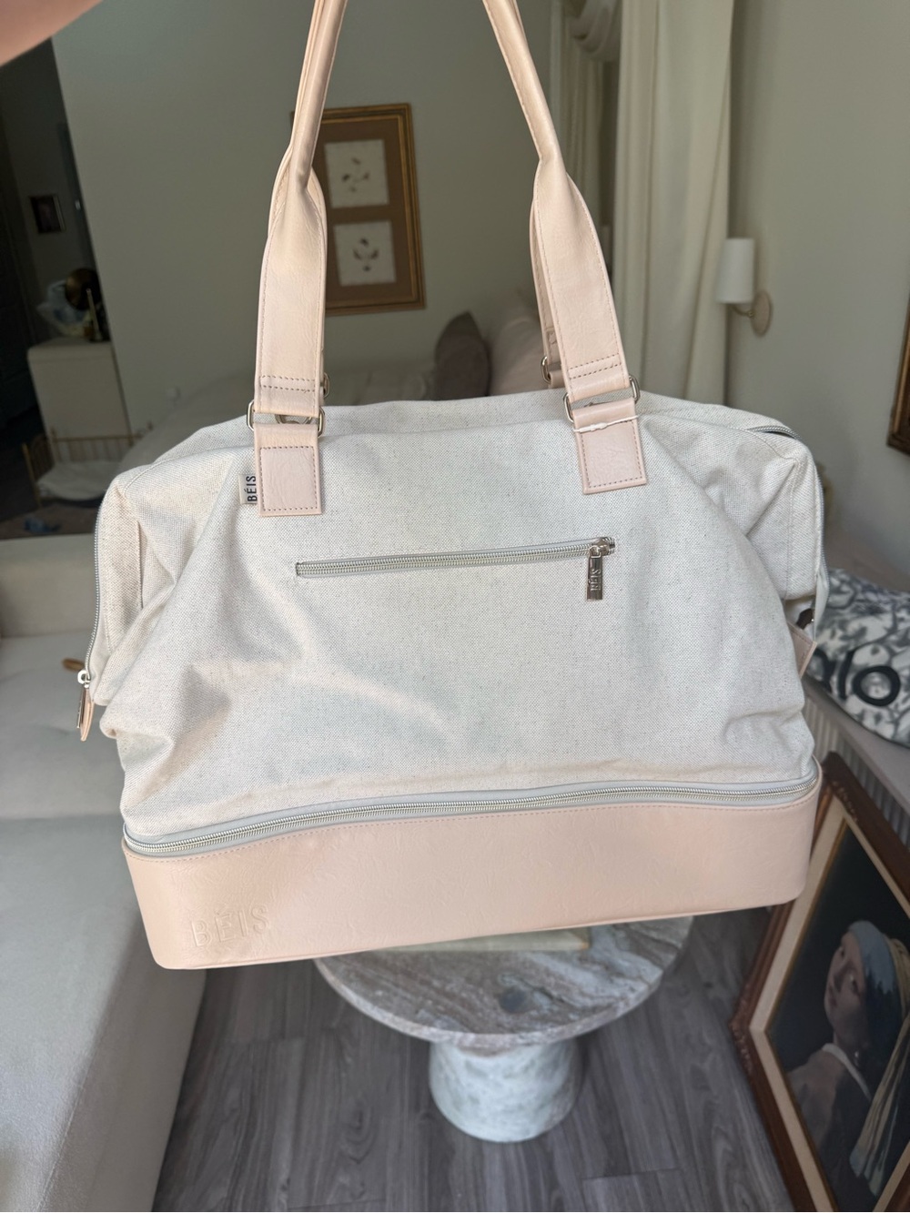 BEIS NWT The Weekender travel bag in beige - Picture 2 of 7